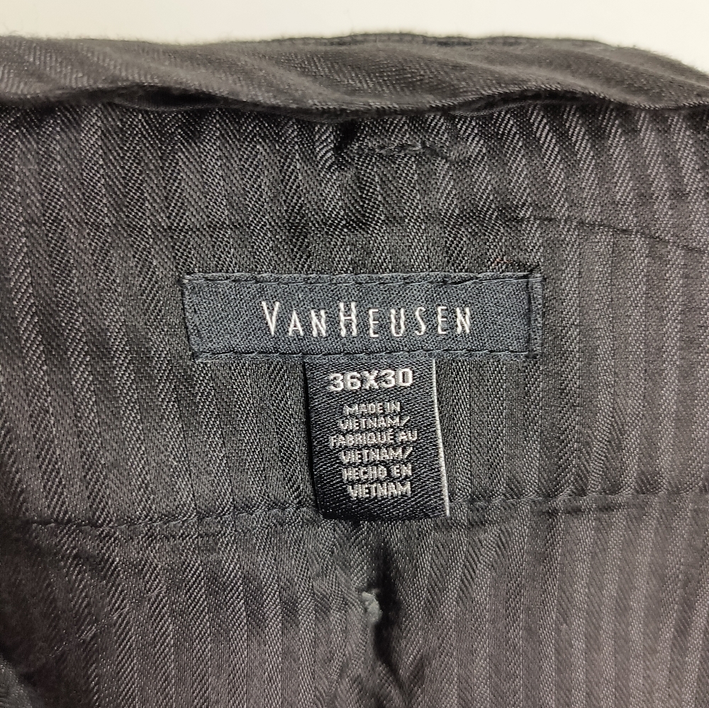 Van Heussen Dress Flat Front Pants 36x30 Black - Picture 8 of 12